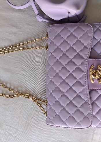 Mor Zincir Detaylı Kadın Çantası - Görsel 2