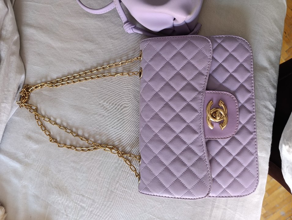 Mor Zincir Detaylı Kadın Çantası - Görsel 2