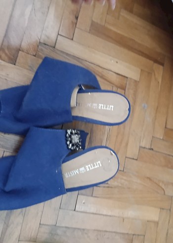 Mavi Süet Tokalı Topuklu Kadın Ayakkabı - Görsel 4