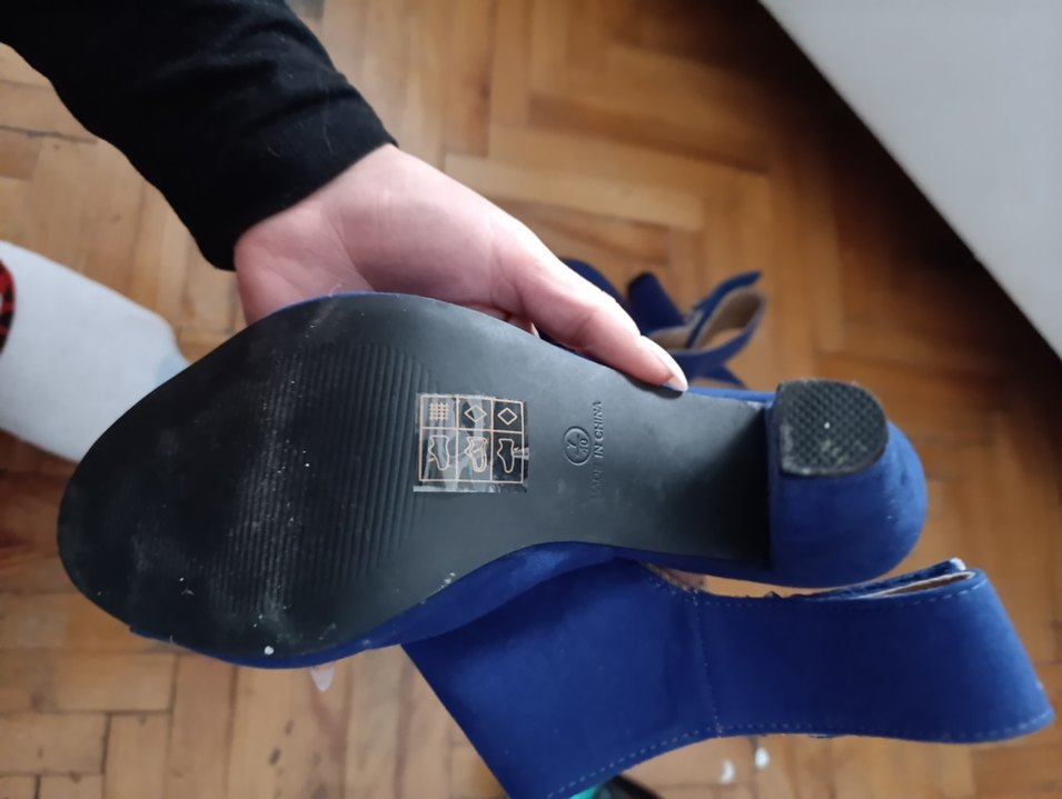 Mavi Süet Tokalı Topuklu Kadın Ayakkabı - Görsel 2