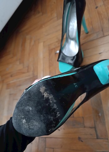 Parlak Turkuaz Platform Topuklu Stiletto - Görsel 3