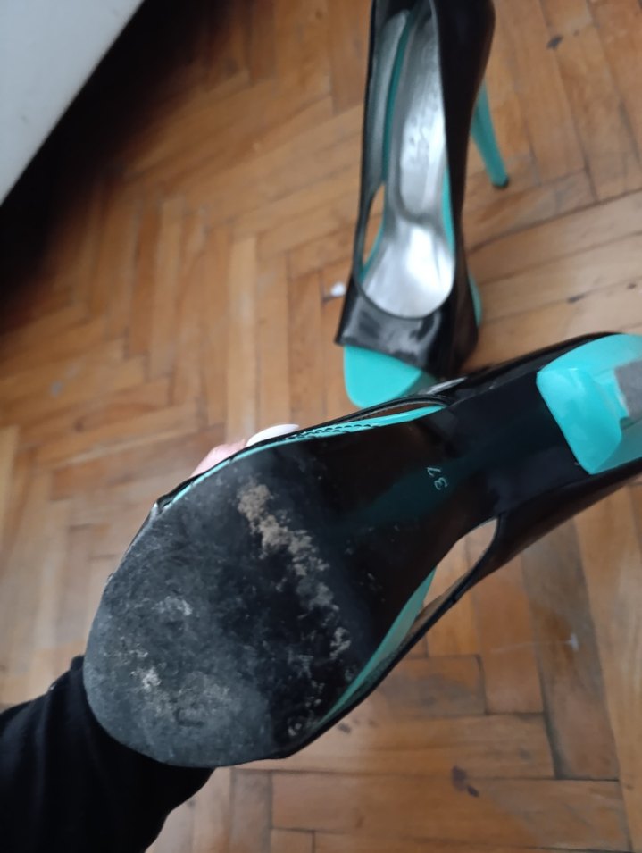 Parlak Turkuaz Platform Topuklu Stiletto - Görsel 3