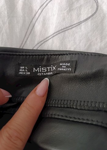 Drapeli Siyah Deri Midi Etek - Görsel 3