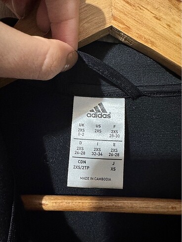 xs Beden siyah Renk Orjınal adidas fermuarlı üst