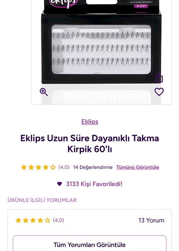 Klips Takma Kirpik 57 Adet Siyah - Görsel 3