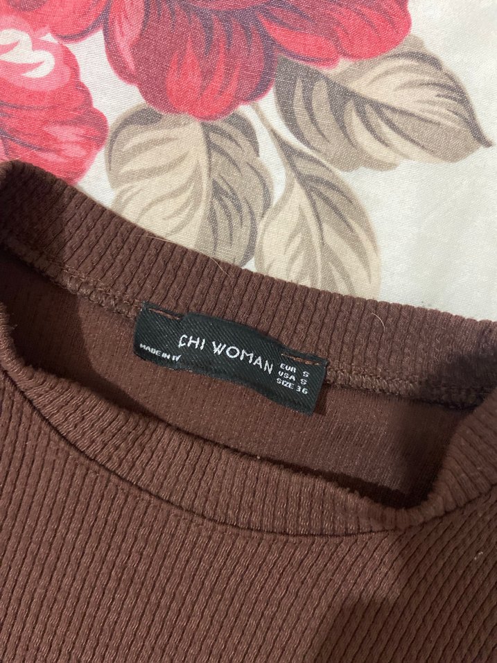 Kahverengi Triko Kadın Kazak - Görsel 2