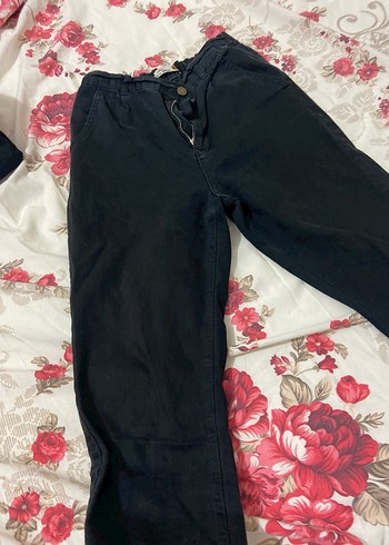 Düğmeli Siyah mom jean - Görsel 2