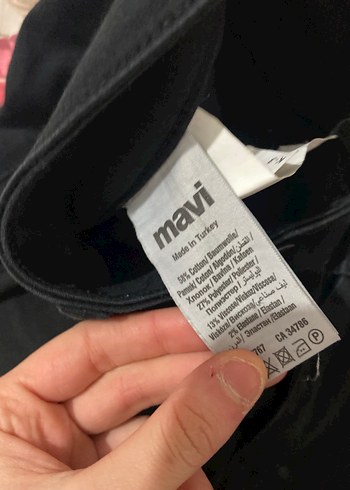 Düğmeli Siyah Kadın Denim Pantolon - Görsel 4