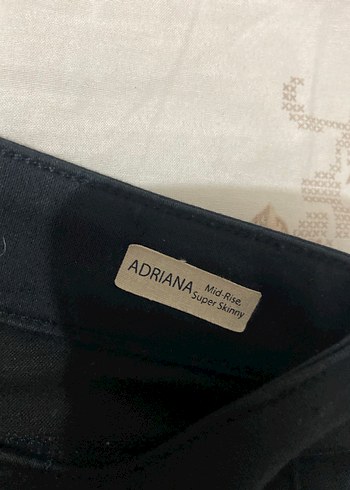 Düğmeli Siyah Kadın Denim Pantolon - Görsel 2