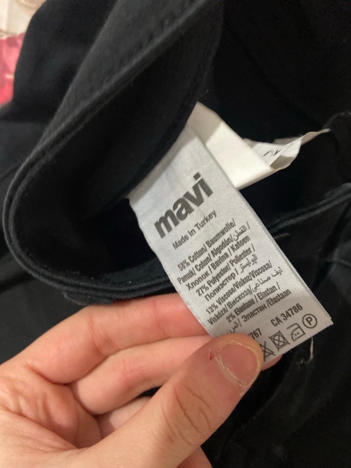 Düğmeli Siyah Kadın Denim Pantolon - Görsel 4