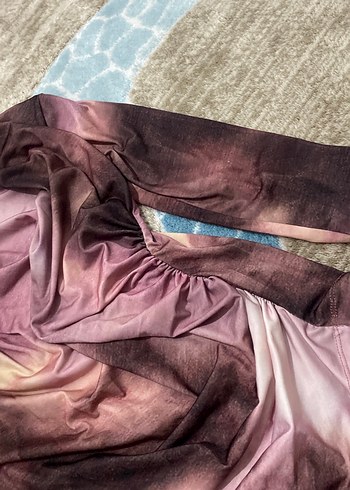 Diğer Mor Batik Desenli Drapeli Balıkçı Yaka Bluz