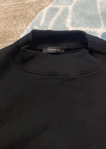m Beden Siyah Yarım Balıkçı Yaka Kadın sweat