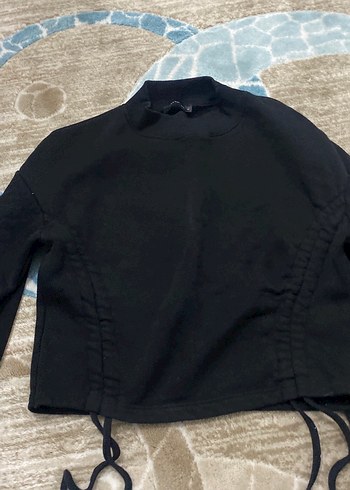 Siyah Yarım Balıkçı Yaka Kadın sweat