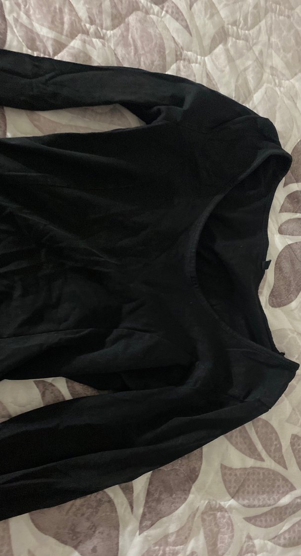 Siyah Uzun Kollu  çıtçıtlı body suit - Görsel 3