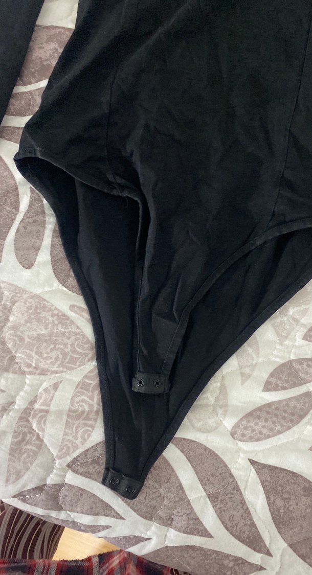 Siyah Uzun Kollu  çıtçıtlı body suit - Görsel 5