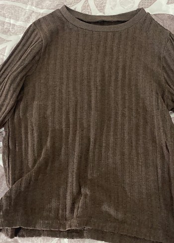 Kadın Kahverengi Uzun Kollu delikli  Kazak - Görsel 2