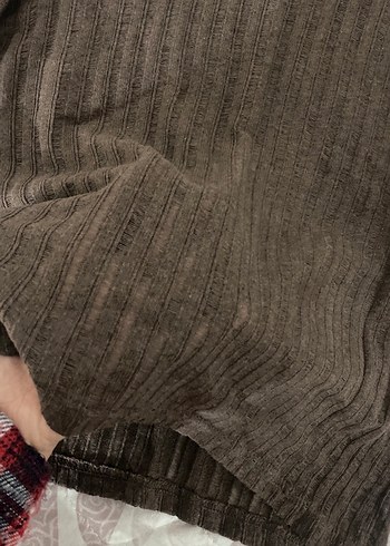 Kadın Kahverengi Uzun Kollu delikli  Kazak - Görsel 3