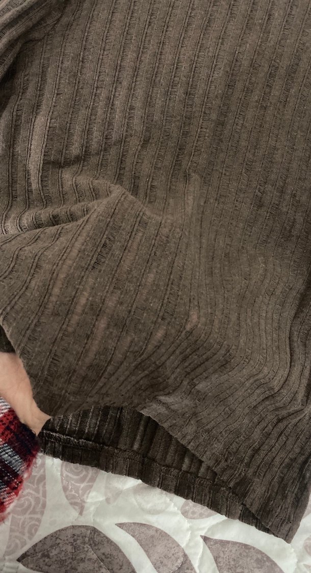 Kadın Kahverengi Uzun Kollu delikli  Kazak - Görsel 3