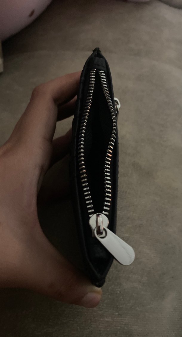 Fermuarlı Siyah Deri Kadın Cüzdanı BTG - Görsel 3