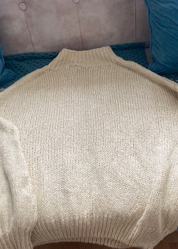 Bej Bohem Örgü Kazak standart beden - Görsel 3