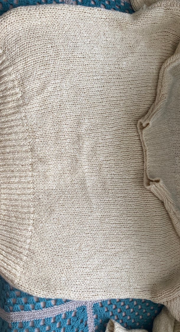 Bej Bohem Örgü Kazak standart beden - Görsel 2