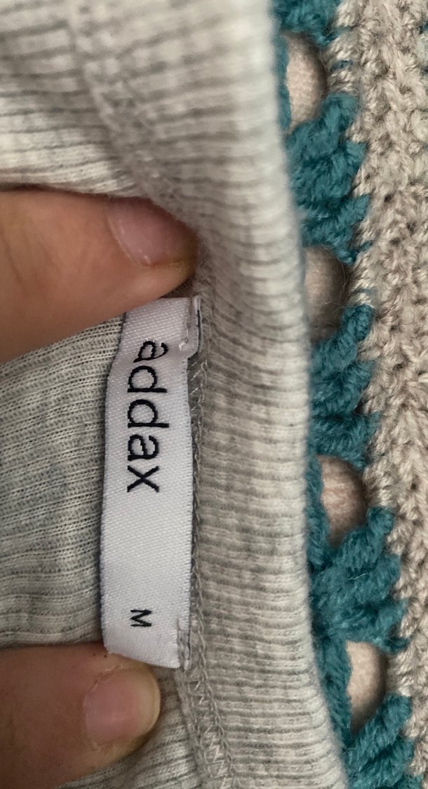 Gri Kadın Triko Kısa Kollu Bluz - Görsel 2