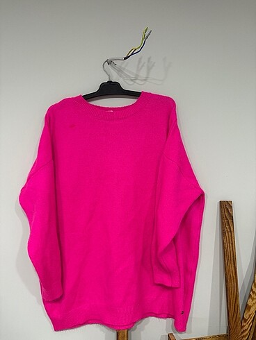 Pembe triko elbise