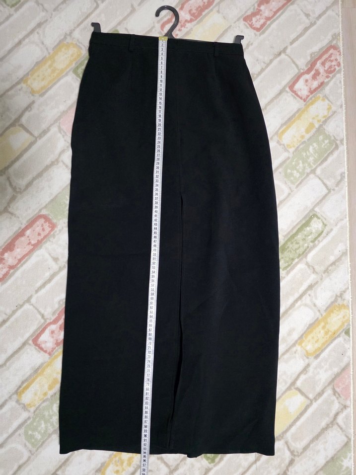 Kadın Siyah Uzun Düz Kesim Etek - Görsel 4