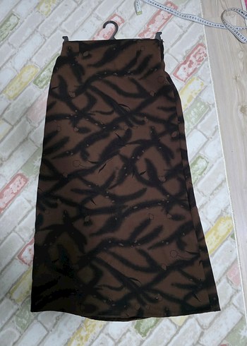 Kadın Kahverengi Uzun Desenli Etek - Görsel 2