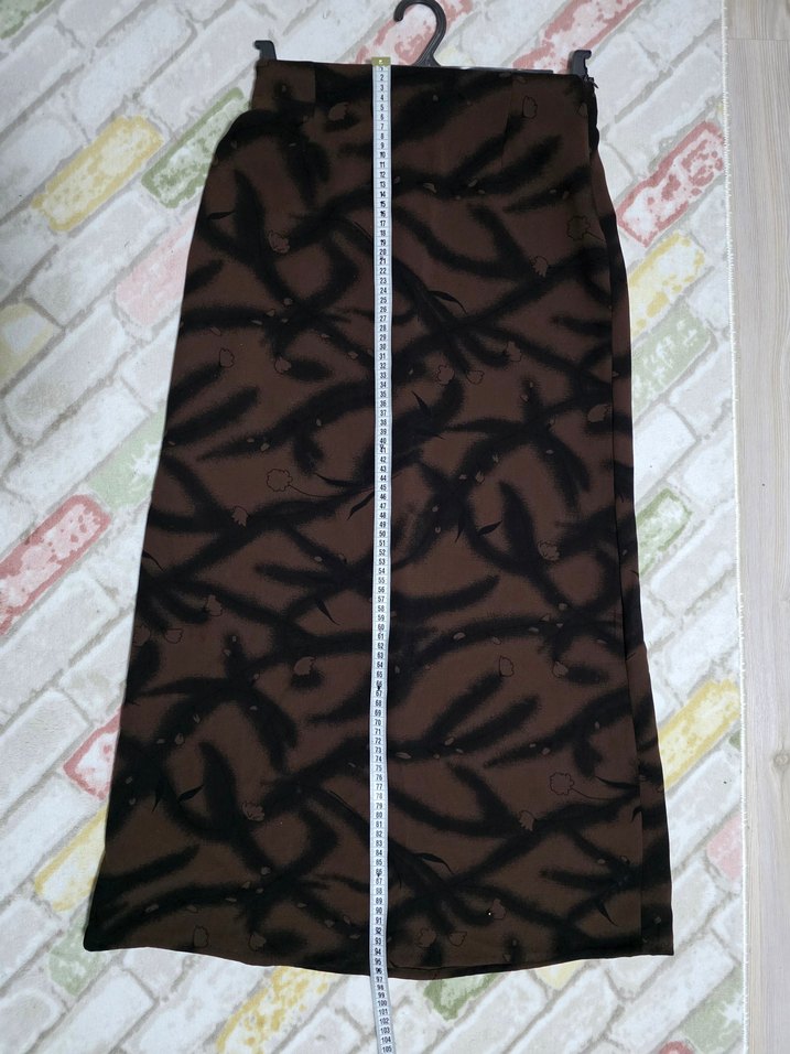 Kadın Kahverengi Uzun Desenli Etek - Görsel 4