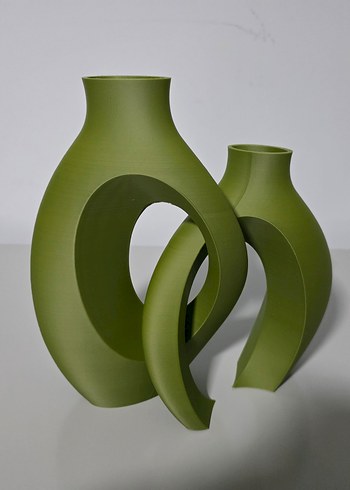 Modern Haki Dekoratif Vazo Seti - Görsel 2