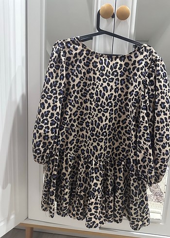 Kahverengi Leopar Desenli Bluz - Görsel 3