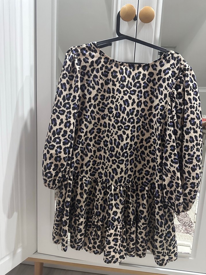 Kahverengi Leopar Desenli Bluz - Görsel 3