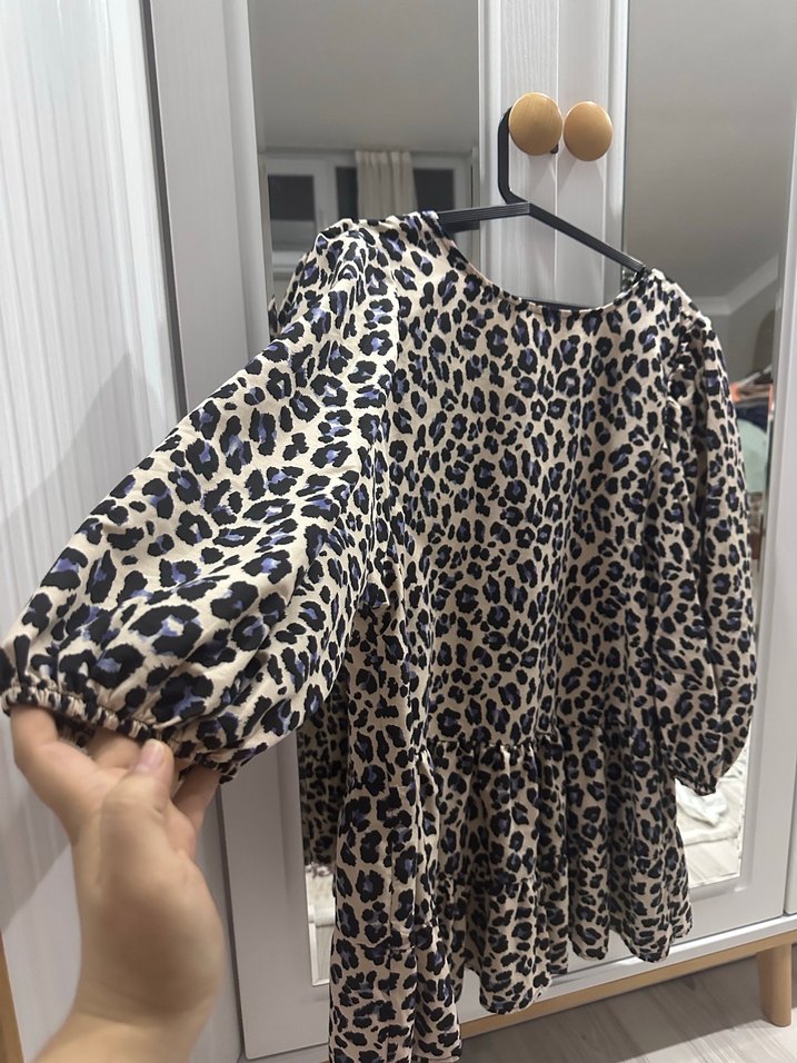 Kahverengi Leopar Desenli Bluz - Görsel 4