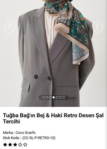 Cocoscarf yeşil desenli şal - Görsel 2