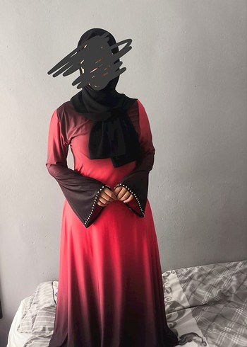 m Beden bordo Renk uzun elbise