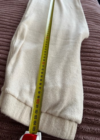 Beyaz Pamuklu Rahat Kesim Kadın Pantolon - Görsel 3