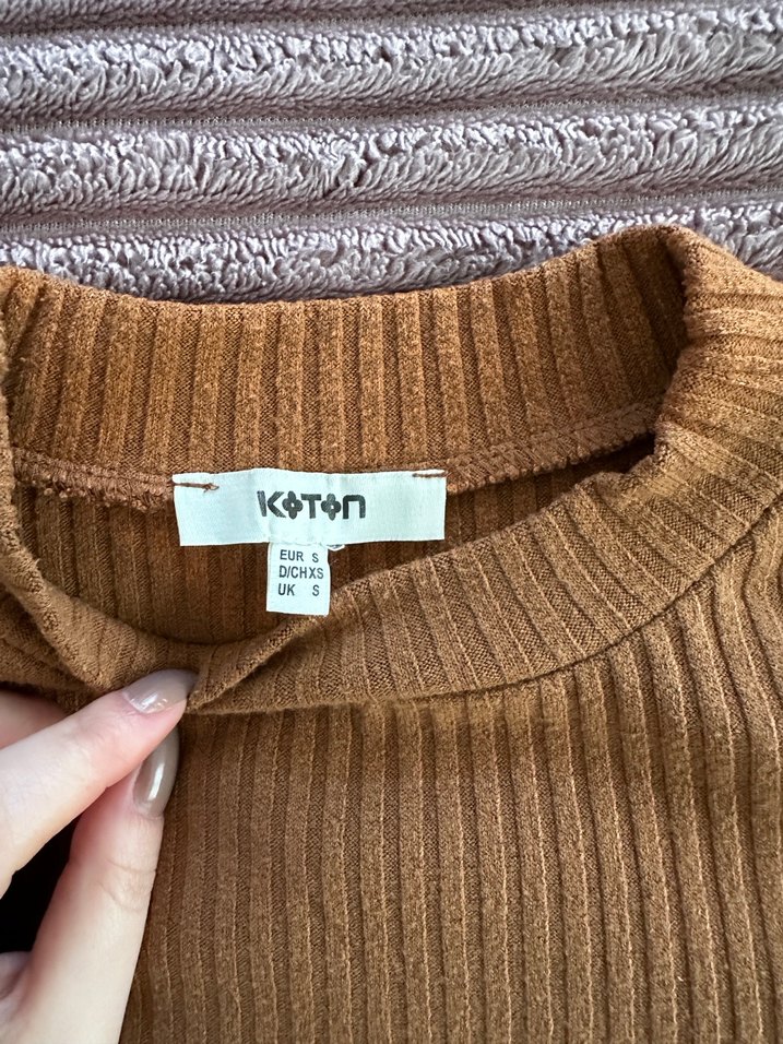 Kahverengi Balıkçı Yaka Triko Kazak - Görsel 3