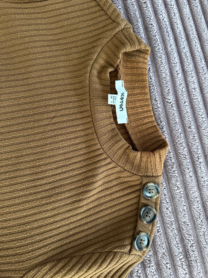 Kahverengi Balıkçı Yaka Triko Kazak - Görsel 4