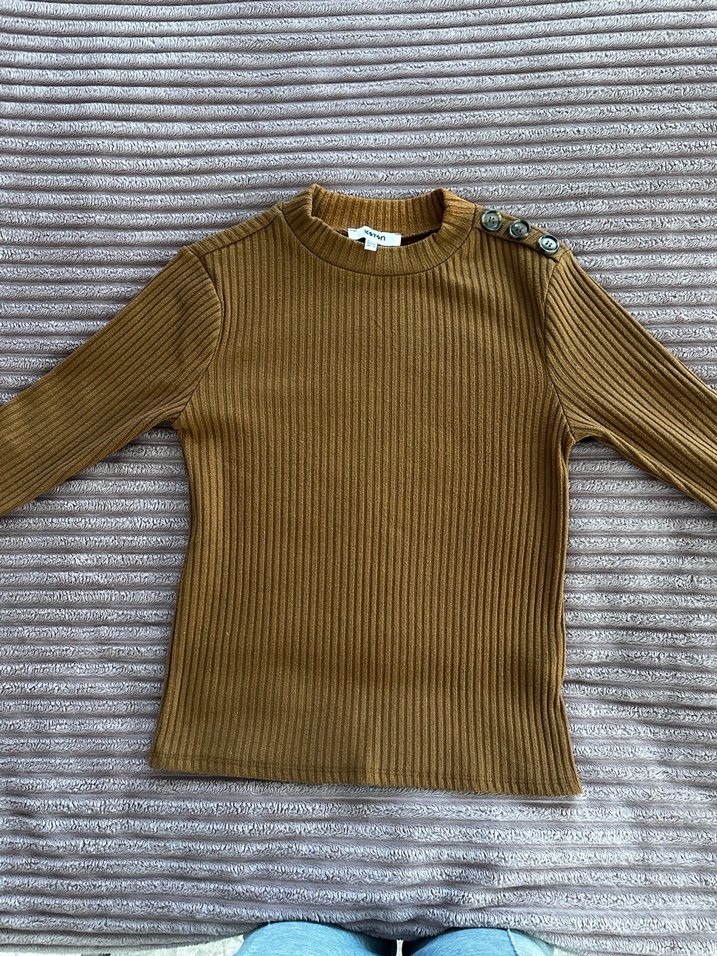 Kahverengi Balıkçı Yaka Triko Kazak - Görsel 2