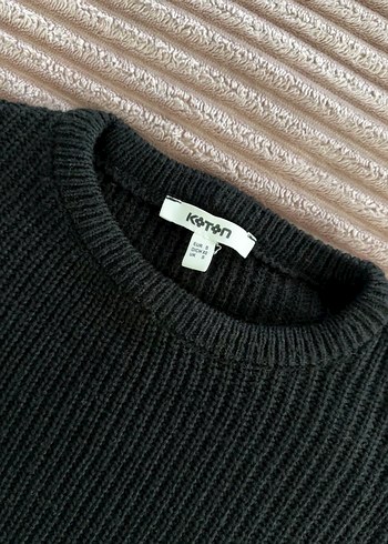 Siyah Kadın Yün Kazak - Görsel 3