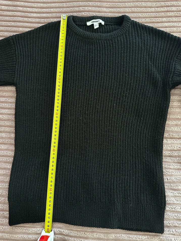 Siyah Kadın Yün Kazak - Görsel 4