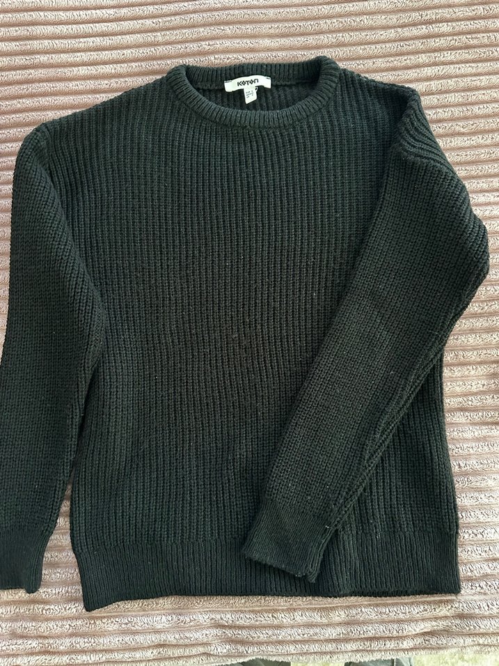 Siyah Kadın Yün Kazak - Görsel 2