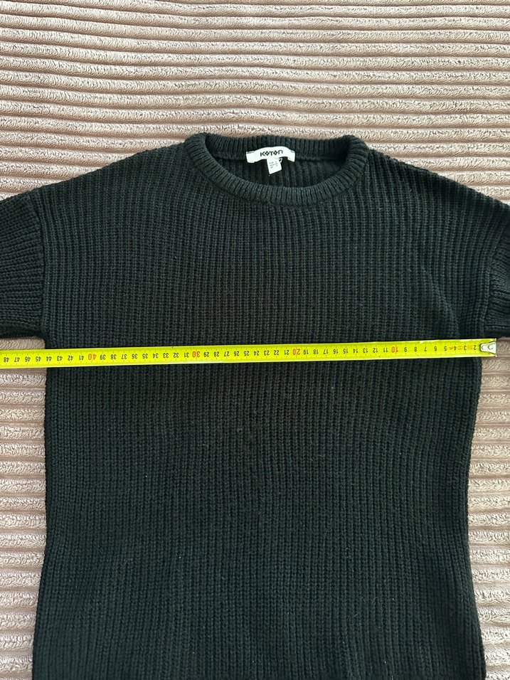 Siyah Kadın Yün Kazak - Görsel 5