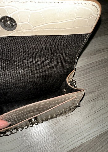 Bej Deri Zincir Detaylı Kadın Çanta - Görsel 8