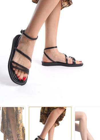 Diger Siyah Minimalist Tokalı Kadın Sandalet - Görsel 2