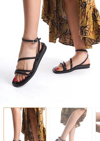 Diger Siyah Minimalist Tokalı Kadın Sandalet - Görsel 3