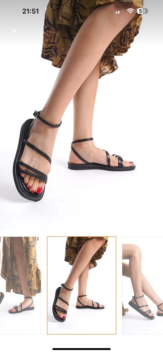 Diger Siyah Minimalist Tokalı Kadın Sandalet - Görsel 2