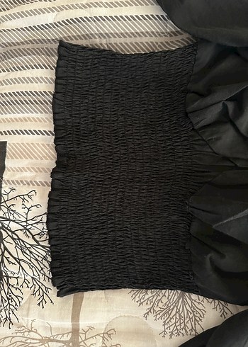 Siyah beli büzgülü Kadın Bluz - Görsel 4