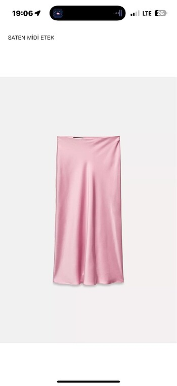 Pembe saten etek